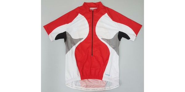 Kolesarska majica SHIMANO rdeče/belo/črna, unisex